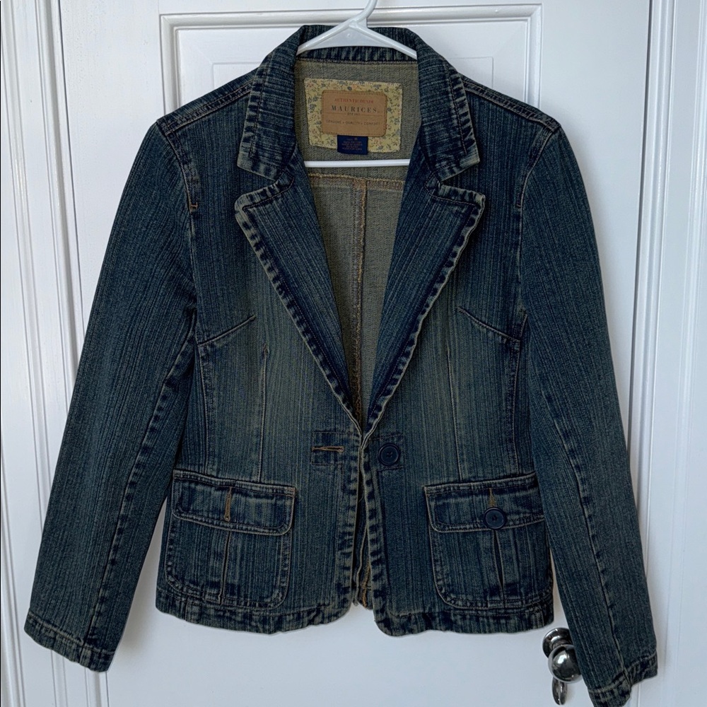 Maurices Denim Blazer Jean Jacket Size M